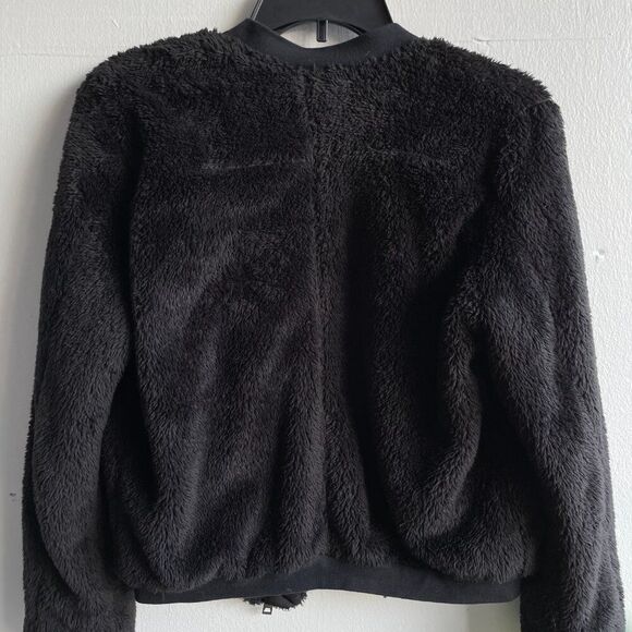 4SIENNA Black Faux Fur Bomber Jacket Size - Picture 3 of 11
